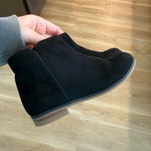 Cat & Jack Black Boots Sleek Suede Wedge